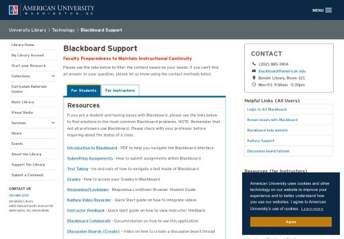 
                            8. Blackboard Support | American University, Washington, DC