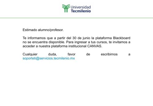 
                            1. BlackBoard - Universidad Tecmilenio