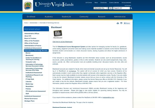 
                            2. Blackboard - University of the Virgin Islands