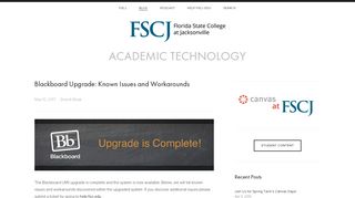 
                            12. Blackboard Upgrade: Known Issues and Workarounds — Academic ...