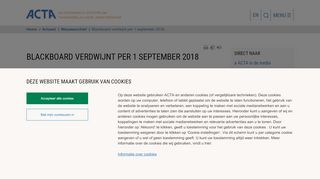 
                            5. Blackboard verdwijnt per 1 september 2018 - Studieweb 2018 ... - Acta
