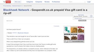 
                            10. Blackhawk Network - Gospendit.co.uk prepaid Visa gift card is a rip-off ...