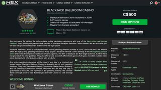 
                            4. Blackjack Ballroom Casino - Register and Get C ... - Online Casino HEX