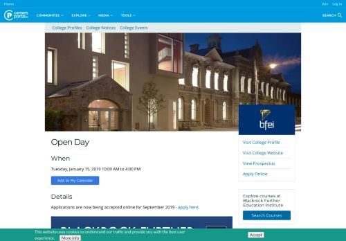 
                            6. Blackrock Further Education Institute - Open Day - Tuesday, January ...