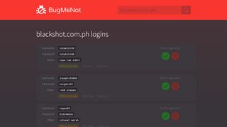 
                            4. blackshot.com.ph passwords - BugMeNot