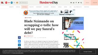 
                            9. Blade Nzimande on scrapping e-tolls: how will we pay Sanral's debt?