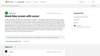 
                            1. blank blue screen with cursor - Microsoft Community