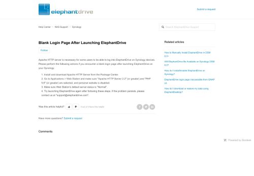 
                            11. Blank Login Page After Launching ElephantDrive – Help Center