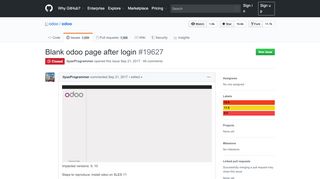 
                            1. Blank odoo page after login · Issue #19627 · odoo/odoo · GitHub