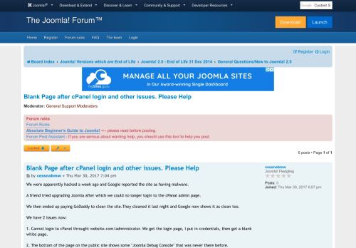 
                            4. Blank Page after cPanel login and other issues. Please Help ...