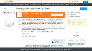 
                            3. Blank page after fresh phpBB 3.1.3 install - Stack Overflow