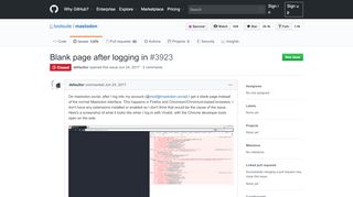 
                            8. Blank page after logging in · Issue #3923 · tootsuite/mastodon · GitHub