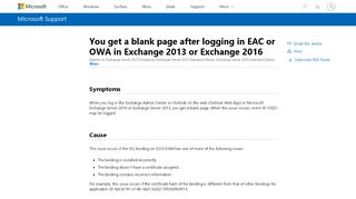 
                            6. Blank page after login - Exchange Admin Center (EAC) or Outlook ...