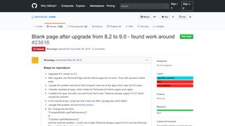 
                            9. Blank page after upgrade from 8.2 to 9.0 - found work around · Issue ...