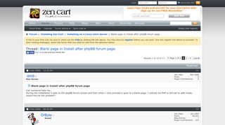 
                            8. Blank page in Install after phpBB forum page - Zen Cart