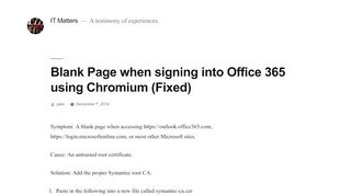 
                            13. Blank Page when signing into Office 365 using Chromium (Fixed) | IT ...