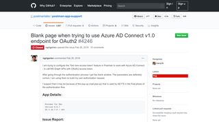 
                            10. Blank page when trying to use Azure AD Connect v1.0 endpoint for ...