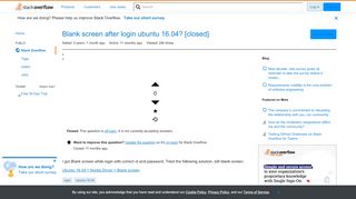 
                            8. Blank screen after login ubuntu 16.04? - Stack Overflow