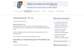 
                            4. Bläserprüfungen D1/D2: Allgäu-Schwäbischer-Musikbund
