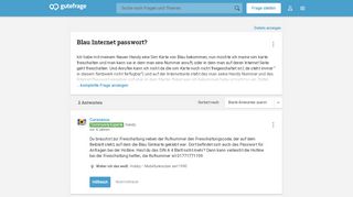 
                            13. Blau Internet passwort? (Handy, Telefon, Karten) - Gutefrage