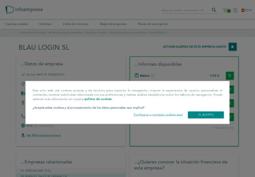 
                            11. BLAU LOGIN SL: datos identificativos y financieros | Infoempresa