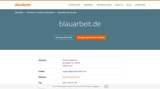 
                            9. blauarbeit.de Kündigungsadresse und Kontaktdaten - Aboalarm