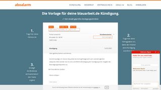 
                            8. blauarbeit.de online kündigen | geprüfte Vorlage - Aboalarm