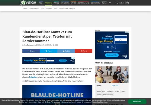 
                            10. Blau.de-Hotline: Kontakt zum Kundendienst per Telefon mit ... - Giga