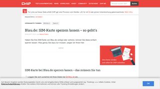 
                            5. Blau.de: SIM-Karte sperren lassen – so geht's - CHIP