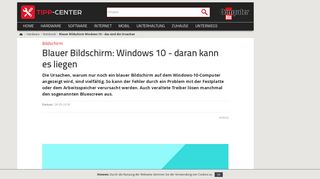 
                            11. Blauer Bildschirm Windows 10 – das sind die Ursachen | TippCenter