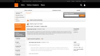 
                            10. błędny login lub hasło - Forum | Orange Polska