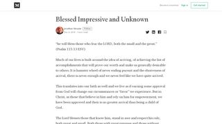 
                            12. Blessed Impressive and Unknown – Jonathan Shradar – ...