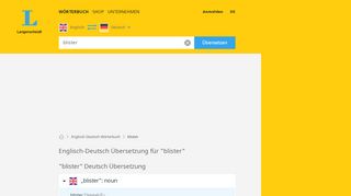 
                            8. blister - Deutsch-Übersetzung - Langenscheidt Englisch-Deutsch ...