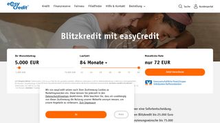 
                            5. Blitzschnelle Kreditauszahlung Blitzkredit von easyCredit