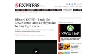 
                            9. Blizzard DOWN - Battle Net server status latest as players hit by long ...