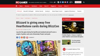 
                            10. Blizzard is giving away free Hearthstone cards during BlizzCon | PC ...