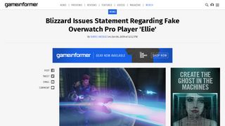 
                            7. Blizzard Issues Statement Regarding Fake Overwatch Pro Player 'Ellie ...