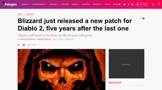 
                            5. Blizzard just released a new patch for Diablo 2, five years after the last ...