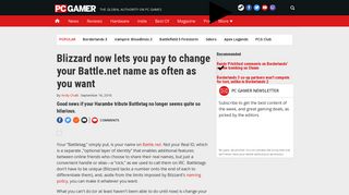 
                            10. Blizzard now lets you pay to change your Battle.net name as often as ...