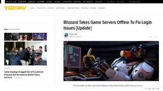 
                            12. Blizzard Takes Game Servers Offline To Fix Login Issues [Update]