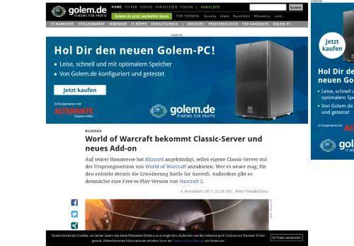 
                            9. Blizzard: World of WarCraft bekommt Classic-Server und neues Add-on