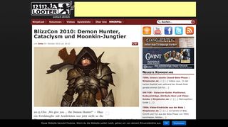 
                            10. BlizzCon 2010: Demon Hunter, Cataclysm und Moonkin-Jungtier ...