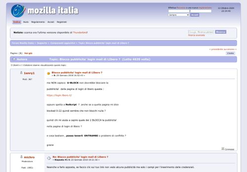 
                            9. Blocco pubblicita' login mail di LIbero ? - Forum Mozilla Italia