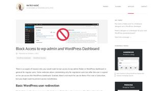 
                            10. Block Access to wp-admin and WordPress Dashboard | Natko Hasić