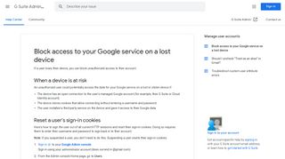 
                            12. Block access to your Google service on a lost device - G Suite ...