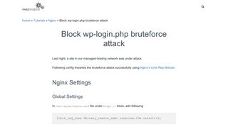 
                            8. Block bruteforce attack on WordPress wp-login.php with Nginx only