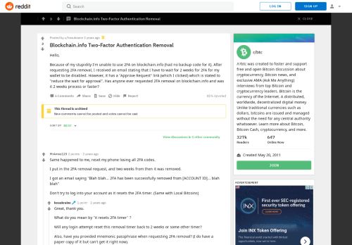 
                            9. Blockchain.info Two-Factor Authentication Removal : btc - Reddit