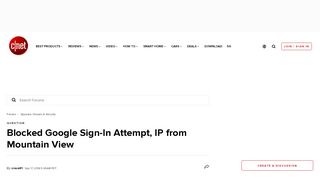 
                            9. Blocked Google Sign-In Attempt, IP from Mountain View - Forums ...