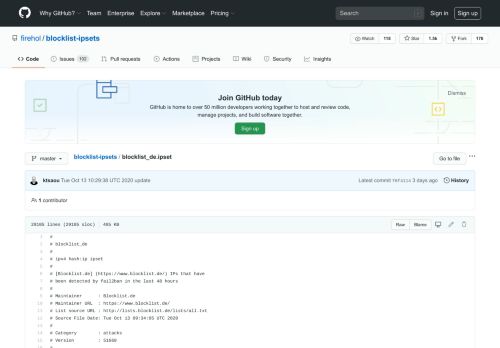 
                            11. blocklist-ipsets/blocklist_de.ipset at master · firehol/blocklist-ipsets ...