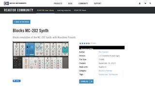 
                            13. Blocks MC-202 Synth | Entry | Reaktor User Library - Native Instruments